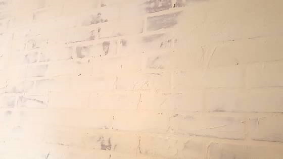 DIY painted brick accent wall